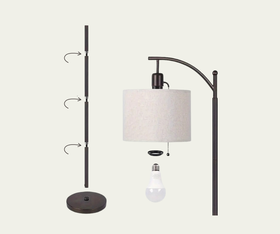 Living Room Floor Lamp With 3 Color Temperature LED Bulb