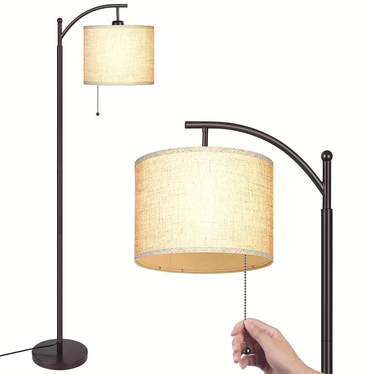 Living Room Floor Lamp With 3 Color Temperature LED Bulb